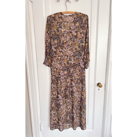 IRO • Mauri Wrap-Effect Printed Crepe de Chine Midi Dress maxi floral viscose - Picture 8 of 10